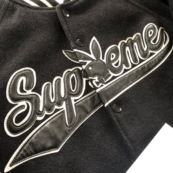 Supreme X Playboy wool varsity jacket Supreme X Playboy wool varsity jacket